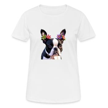 French Bulldog dog - Women's Breathable T-Shirt - white - Front - AI Model Female 172 dark (172cm)