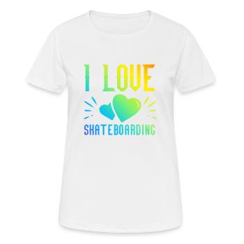 Ich Liebe Skateboard - Frauen T-Shirt atmungsaktiv - Weiß - Vorne - AI Model Female 172 dark (172cm)