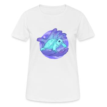 Cute Handpan Turtle - Frauen T-Shirt atmungsaktiv - Weiß - Vorne - AI Model Female 172 dark (172cm)