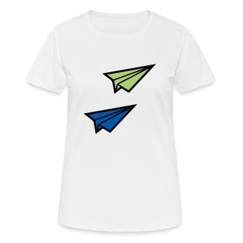 Paper airplane - Women's Breathable T-Shirt - white - Front - AI Model Female 172 dark (172cm)