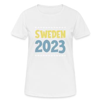 Suède 2023 - T-shirt respirant Femme - blanc - Devant - AI Model Female 172 dark (172cm)