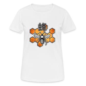 Abeille Kanji - T-shirt respirant Femme - blanc - Devant - AI Model Female 172 dark (172cm)