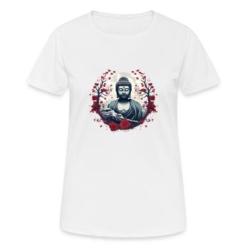 Statue de Bouddha - T-shirt respirant Femme - blanc - Devant - AI Model Female 172 dark (172cm)