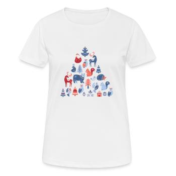 Sapin de Noël d’inspiration scandinave - T-shirt respirant Femme - blanc - Devant - AI Model Female 172 dark (172cm)