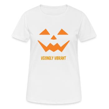 Halloween citrouille Jack O lanterne citrouilles effrayantes - T-shirt respirant Femme - blanc - Devant - AI Model Female 172 dark (172cm)