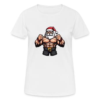 Santa Claus Muscles Gym Santa - Women's Breathable T-Shirt - white - Front - AI Model Female 172 dark (172cm)