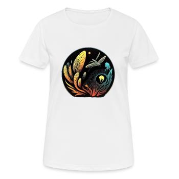 Biolumineszenz - Frauen T-Shirt atmungsaktiv - Weiß - Vorne - AI Model Female 172 dark (172cm)