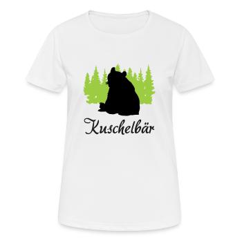 "Kuschelbär: Sanfte Stärke" - Frauen T-Shirt atmungsaktiv - Weiß - Vorne - AI Model Female 172 dark (172cm)