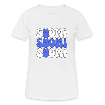 Finnland Finnland Finnland Groovy Vibe - Frauen T-Shirt atmungsaktiv - Weiß - Vorne - AI Model Female 172 dark (172cm)