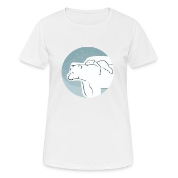 Eisbär mit Jungem - Frauen T-Shirt atmungsaktiv - Weiß - Vorne - AI Model Female 172 dark (172cm)