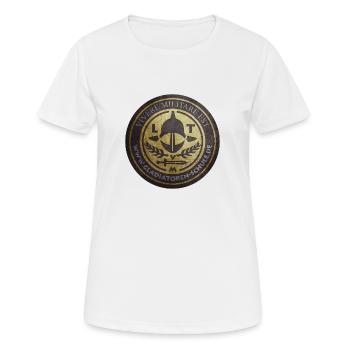 Gladiatorenschule Trier - Logo - Frauen T-Shirt atmungsaktiv - Weiß - Vorne - AI Model Female 172 dark (172cm)
