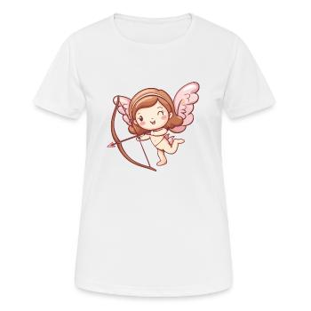 Ange arc et flèche Cupidon Saint-Valentin - T-shirt respirant Femme - blanc - Devant - AI Model Female 172 dark (172cm)