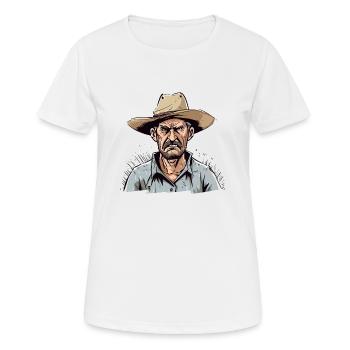 Paysan énervé n°1 - T-shirt respirant Femme - blanc - Devant - AI Model Female 172 dark (172cm)