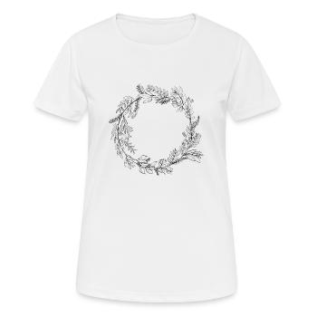 Floral wreath - Women's Breathable T-Shirt - white - Front - AI Model Female 172 dark (172cm)