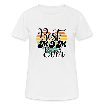 Best Mom Ever - vintage rainbow heart - Women's Breathable T-Shirt - white - Front - AI Model Female 172 dark (172cm)