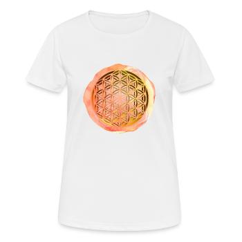 Lebensblume 3D - Frauen T-Shirt atmungsaktiv - Weiß - Vorne - AI Model Female 172 dark (172cm)