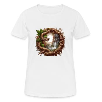Maya sun - Frauen T-Shirt atmungsaktiv - Weiß - Vorne - AI Model Female 172 dark (172cm)