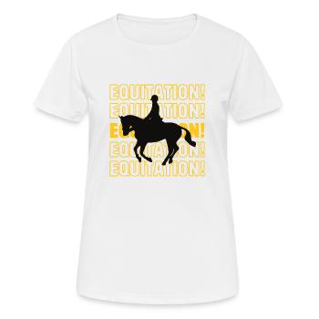 Horse riding - Women's Breathable T-Shirt - white - Front - AI Model Female 172 dark (172cm)