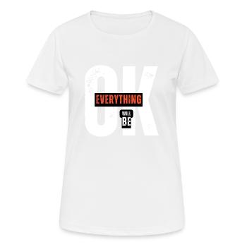 EVERYTHING OK - Frauen T-Shirt atmungsaktiv - Weiß - Vorne - AI Model Female 172 dark (172cm)