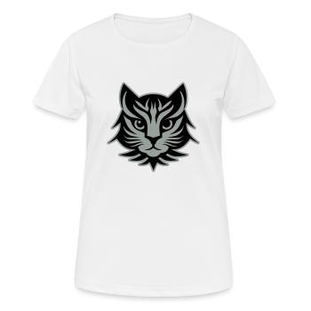 Tête de portrait de chat - T-shirt respirant Femme - blanc - Devant - AI Model Female 172 dark (172cm)