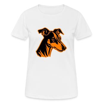 Tête de chien Greyhound - T-shirt respirant Femme - blanc - Devant - AI Model Female 172 dark (172cm)