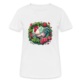Hahn - Frauen T-Shirt atmungsaktiv - Weiß - Vorne - AI Model Female 172 dark (172cm)