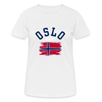 Oslo, Norvège - T-shirt respirant Femme - blanc - Devant - AI Model Female 172 dark (172cm)
