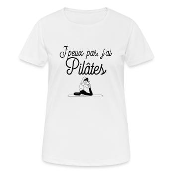 Yoga pilates gym - T-shirt respirant Femme - blanc - Devant - AI Model Female 172 dark (172cm)