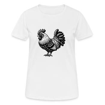 Illustration de coq complexe - T-shirt respirant Femme - blanc - Devant - AI Model Female 172 dark (172cm)