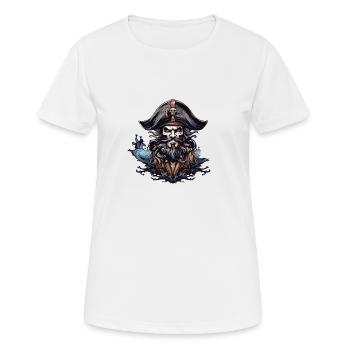 Pirate Capitaine Capitaine - T-shirt respirant Femme - blanc - Devant - AI Model Female 172 dark (172cm)