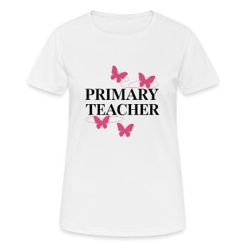 Grundschullehrer Retro gewellte Schmetterlinge - Frauen T-Shirt atmungsaktiv - Weiß - Vorne - AI Model Female 172 dark (172cm)