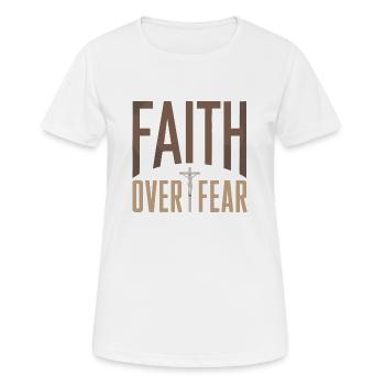 La foi plutôt que la peur - T-shirt respirant Femme - blanc - Devant - AI Model Female 172 dark (172cm)