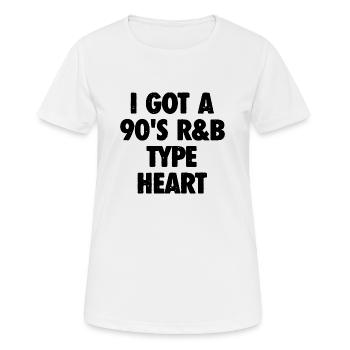 Mit Herz im Rhythmus – 90er R&B Vibes - Frauen T-Shirt atmungsaktiv - Weiß - Vorne - AI Model Female 172 dark (172cm)