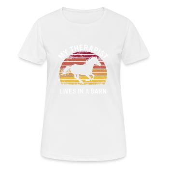 Mon cœur bat pour l’écurie - T-shirt respirant Femme - blanc - Devant - AI Model Female 172 dark (172cm)