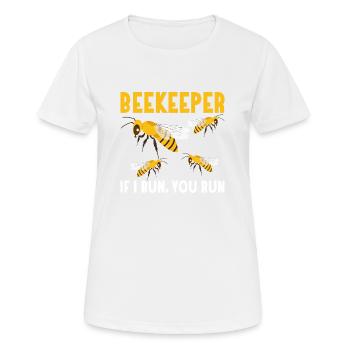 Apiculteur Si je cours, tu cours Apiculteur Apiculture - T-shirt respirant Femme - blanc - Devant - AI Model Female 172 dark (172cm)