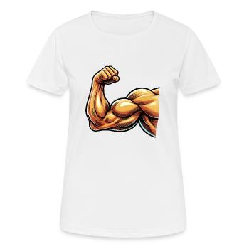 bizeps - Frauen T-Shirt atmungsaktiv - Weiß - Vorne - AI Model Female 172 dark (172cm)