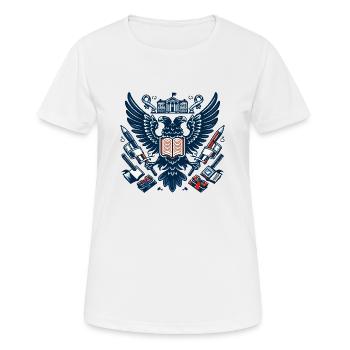 Die Symbolik von Bildung und Macht - Frauen T-Shirt atmungsaktiv - Weiß - Vorne - AI Model Female 172 dark (172cm)
