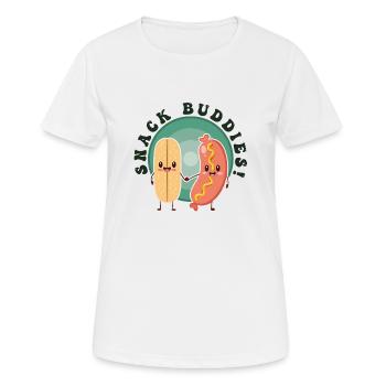 Snack Buddies! - Kawaii Hot Dog Duo Too Cute - Women's Breathable T-Shirt - white - Front - AI Model Female 172 dark (172cm)