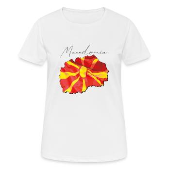 Drapeau de la Macédoine en Macédoine Carte FR - T-shirt respirant Femme - blanc - Devant - AI Model Female 172 dark (172cm)
