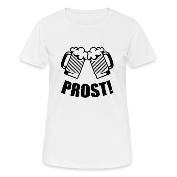 bier prost - Frauen T-Shirt atmungsaktiv - Weiß - Vorne - AI Model Female 172 dark (172cm)