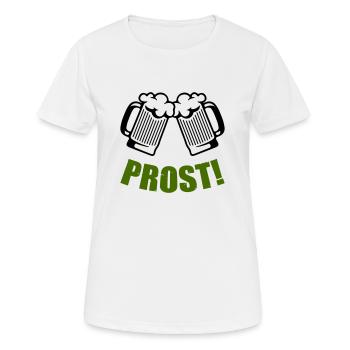 bier prost - Frauen T-Shirt atmungsaktiv - Weiß - Vorne - AI Model Female 172 dark (172cm)