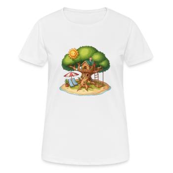 Cabane dans les arbres - T-shirt respirant Femme - blanc - Devant - AI Model Female 172 dark (172cm)