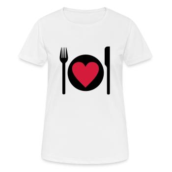 essen - Frauen T-Shirt atmungsaktiv - Weiß - Vorne - AI Model Female 172 dark (172cm)