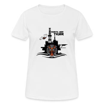 North Sea Tiger Oil Rig Platform Aberdeen - Women's Breathable T-Shirt - white - Front - AI Model Female 172 dark (172cm)
