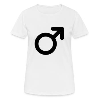 male symbol - Women's Breathable T-Shirt - white - Front - AI Model Female 172 dark (172cm)