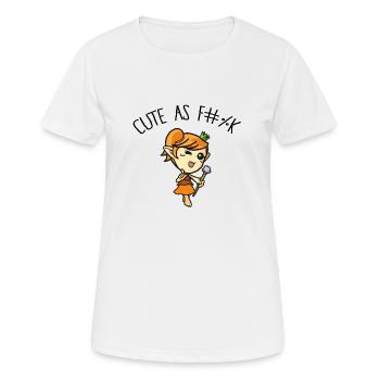 Cute as fuck - Frauen T-Shirt atmungsaktiv - Weiß - Vorne - AI Model Female 172 dark (172cm)