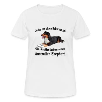 Schutzengel Aussie S - Frauen T-Shirt atmungsaktiv - Weiß - Vorne - AI Model Female 172 dark (172cm)