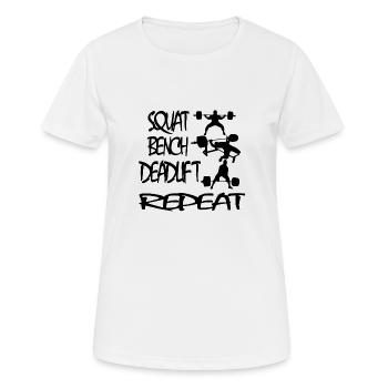 levage trio parfait de puissance - T-shirt respirant Femme - blanc - Devant - AI Model Female 172 dark (172cm)