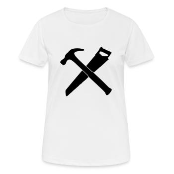 hammer and saw - Women's Breathable T-Shirt - white - Front - AI Model Female 172 dark (172cm)