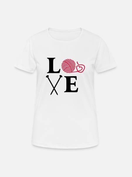 knitting. Wool knitting needles. - Women's Breathable T-Shirt - white